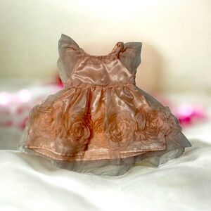 Nannette Peach Floral Baby Kids Dress